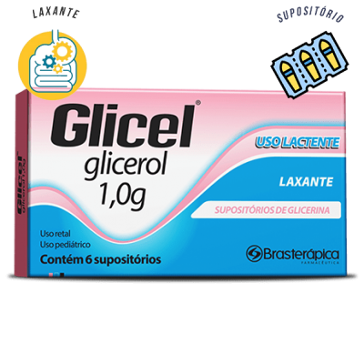 Supositório de glicerina Glicel 1,0 grama para bebê lactante